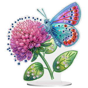 Flower Butterfly-Single Side Drill-Acrylic Diamond Desktop Ornament