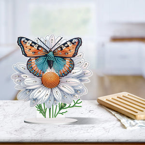 Flower Butterfly-Single Side Drill-Acrylic Diamond Desktop Ornament