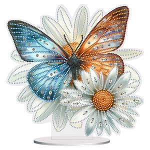 Flower Butterfly-Single Side Drill-Acrylic Diamond Desktop Ornament