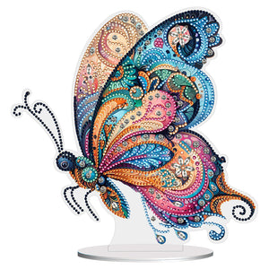 Flower Butterfly-Single Side Drill-Acrylic Diamond Desktop Ornament