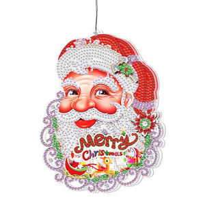 5D Christmas Diamond Painting Hanging Light Festive Rhinestone Lamp Pendant Kits