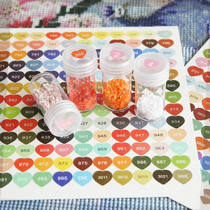 DMC 447 Colors Number Label Stickers for Diamond Painting Storage Box Bottle