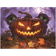 Load image into Gallery viewer, Halloween Pumpkin Cats - Full Drill Diamond Painting
