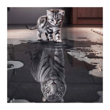 Load image into Gallery viewer, Reflection Cat Tiger - Full Drill Diamond Painting
