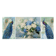 Load image into Gallery viewer, 3-pictures Peacock - Full Drill Diamond Painting - 90x40cm
