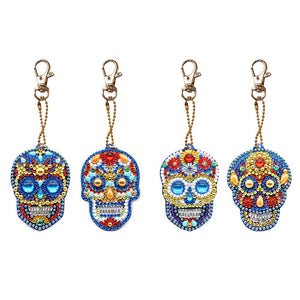 4pcs Skull DIY Keychain