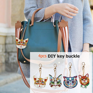 4pcs Cat DIY Keychain