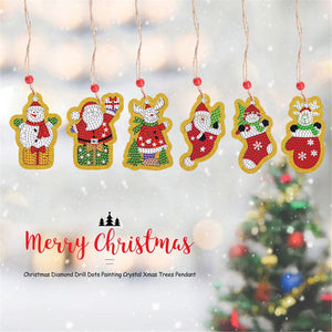 5pcs/set Double Sided Christmas DIY Diamond Painting  Hanging Pendant Trees Decoration