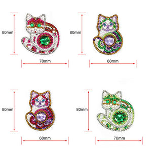 4pcs Cat DIY Keychain