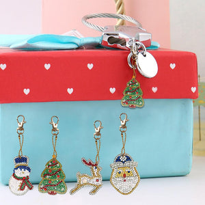 4pcs Christmas DIY Keychain