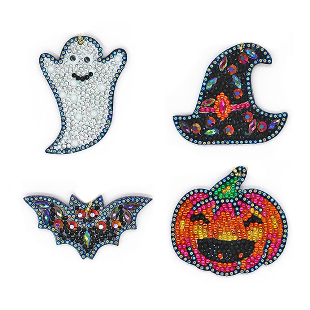 4pcs Halloween DIY Keychain