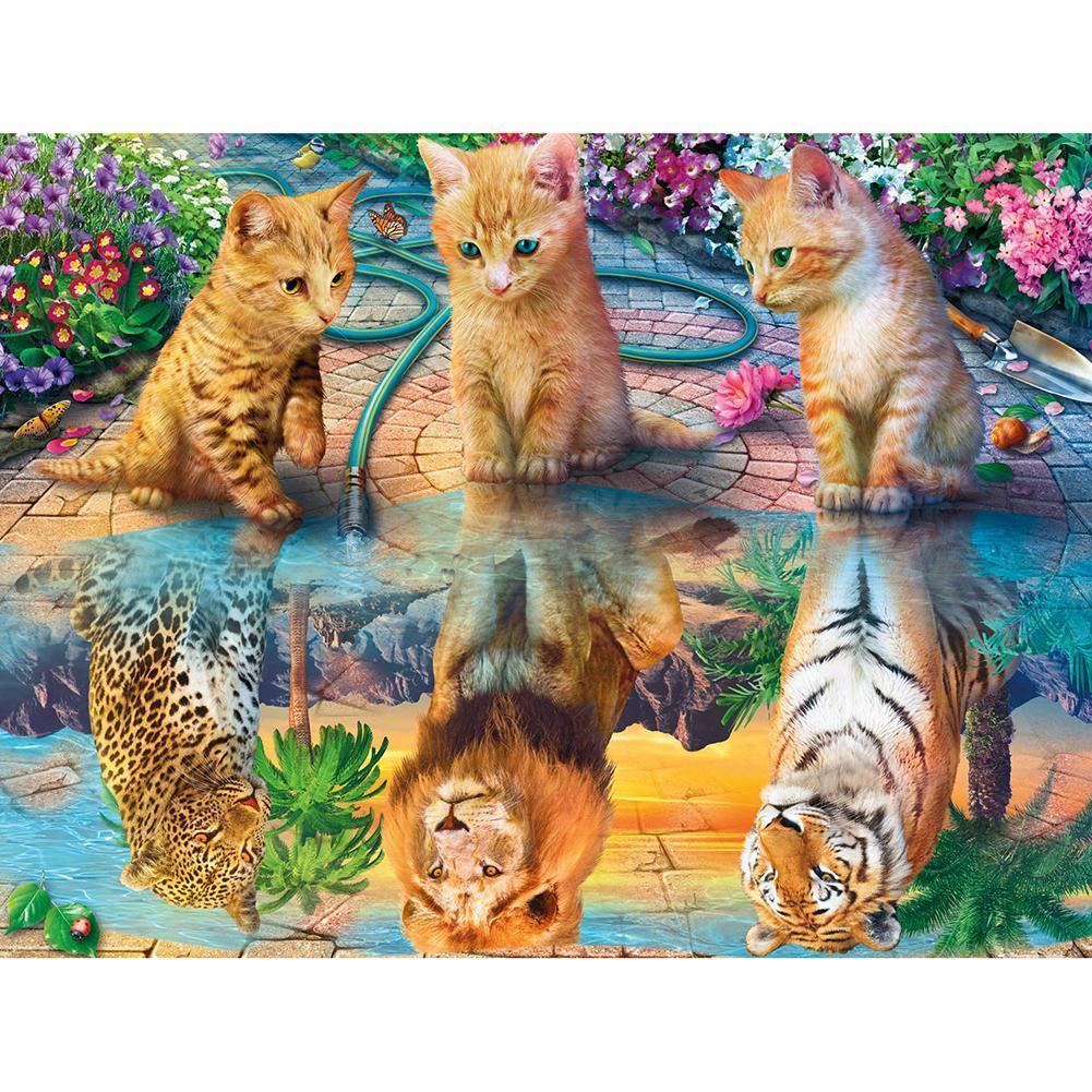 Cats and Tiger - Full Drill Diamond Painting