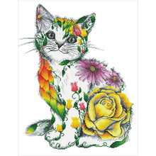 Load image into Gallery viewer, Flower Cat - Full Drill Diamond Painting - 40x50cm
