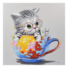 Load image into Gallery viewer, Cup Cat - Full Drill Diamond Painting
