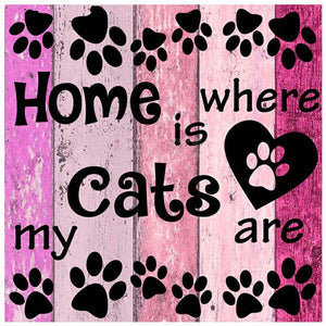 Home is where my cats are - Full Drill Diamond Painting