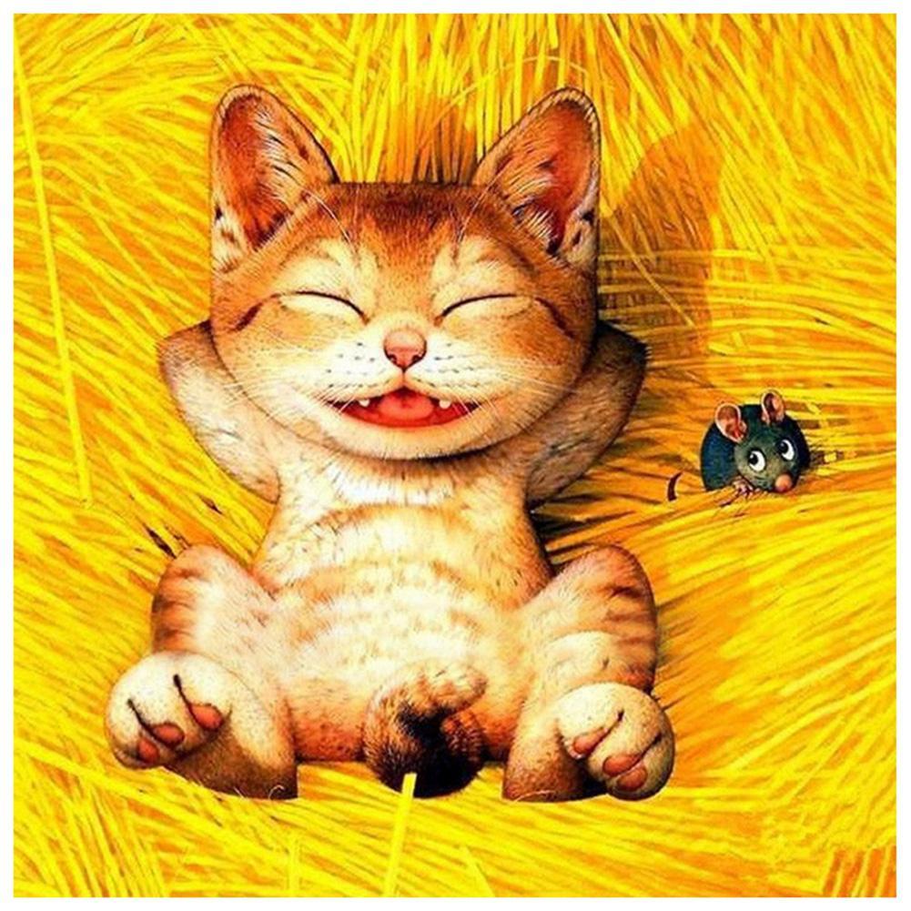 Happy Cat - Full Drill Diamond Painting