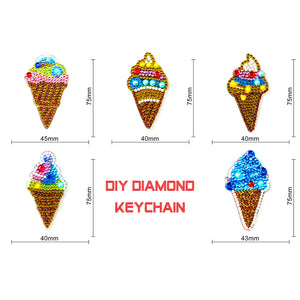 5pcs Ice Cream DIY Keychain