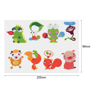 8pcs-Animal-Diamond Painting Free Stickers