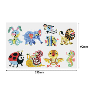 8pcs-Animal-Diamond Painting Free Stickers