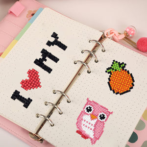 6pcs-Owl-Diamond Painting Free Stickers