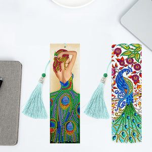 2pcs Peacock-DIY Diamond Painting Bookmark