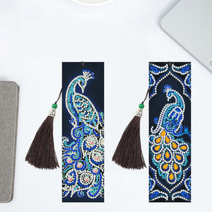 2pcs Peacock-DIY Diamond Painting Bookmark