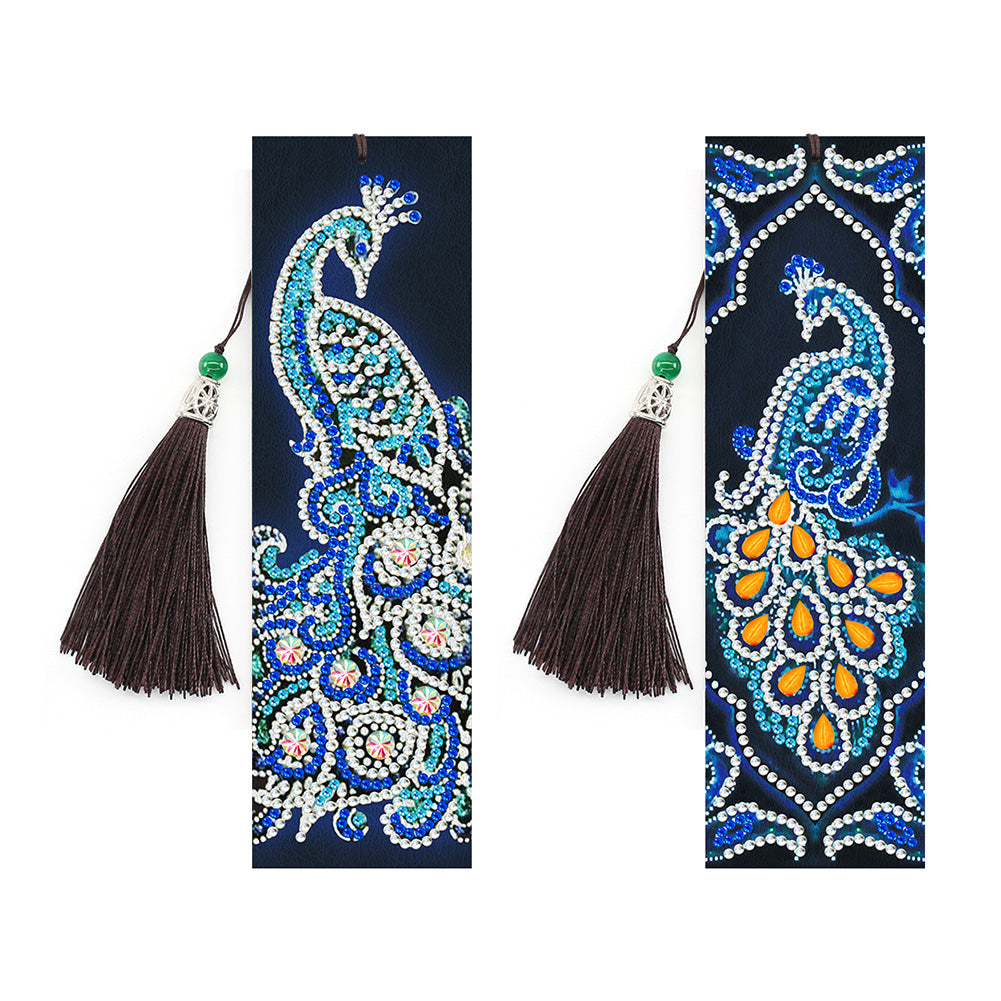 2pcs Peacock-DIY Diamond Painting Bookmark