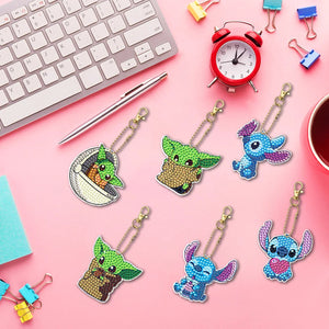 6pcs Cartoon Double-sided Keychain