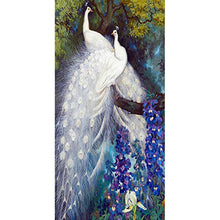 Load image into Gallery viewer, White Peacock - Full Drill Diamond Painting - 45x85cm
