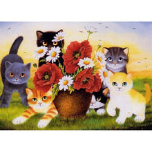 Load image into Gallery viewer, Flowers Cat - Full Drill Diamond Painting
