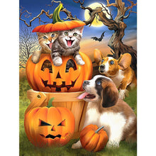 Load image into Gallery viewer, Halloween Cat Dog - Full Drill Diamond Painting
