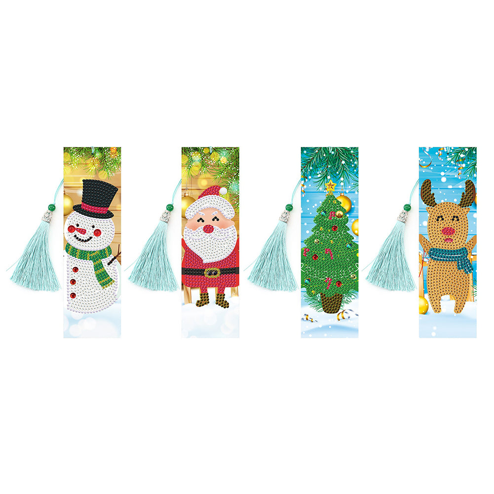 4pcs Christmas-DIY Diamond Painting Bookmark