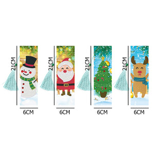 4pcs Christmas-DIY Diamond Painting Bookmark