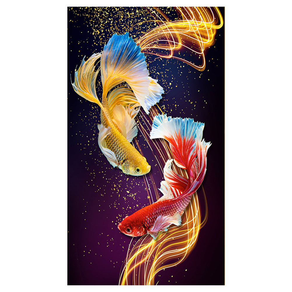 Koi Carp-11CT Stamped 3 Strands Cross Stitch-78x150cm