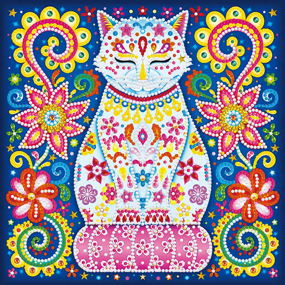 Cat-Partial Special Luminous Diamond Painting-30x30cm