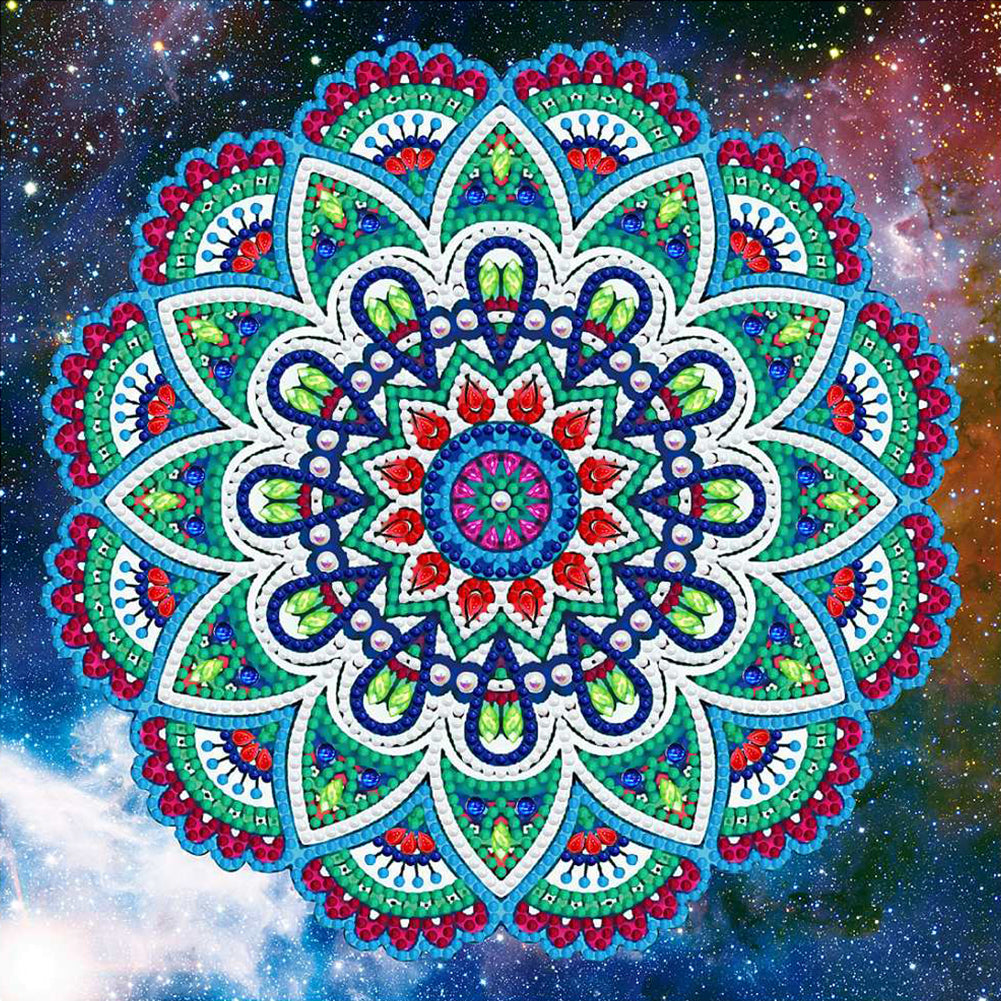 Mandala-Partial Special Luminous Diamond Painting-30x30cm