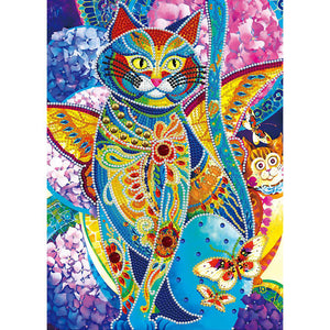 Cat-Partial Special Luminous Diamond Painting-30x40cm