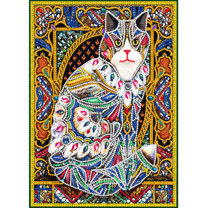 Cat-Partial Special Luminous Diamond Painting-30x40cm