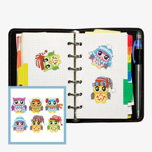 Load image into Gallery viewer, 6pcs-Owl-Diamond Painting Free Stickers
