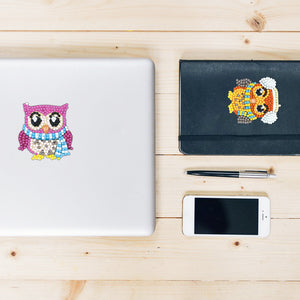 6pcs-Owl-Diamond Painting Free Stickers