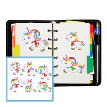 Load image into Gallery viewer, 6pcs-Unicorn-Diamond Painting Free Stickers
