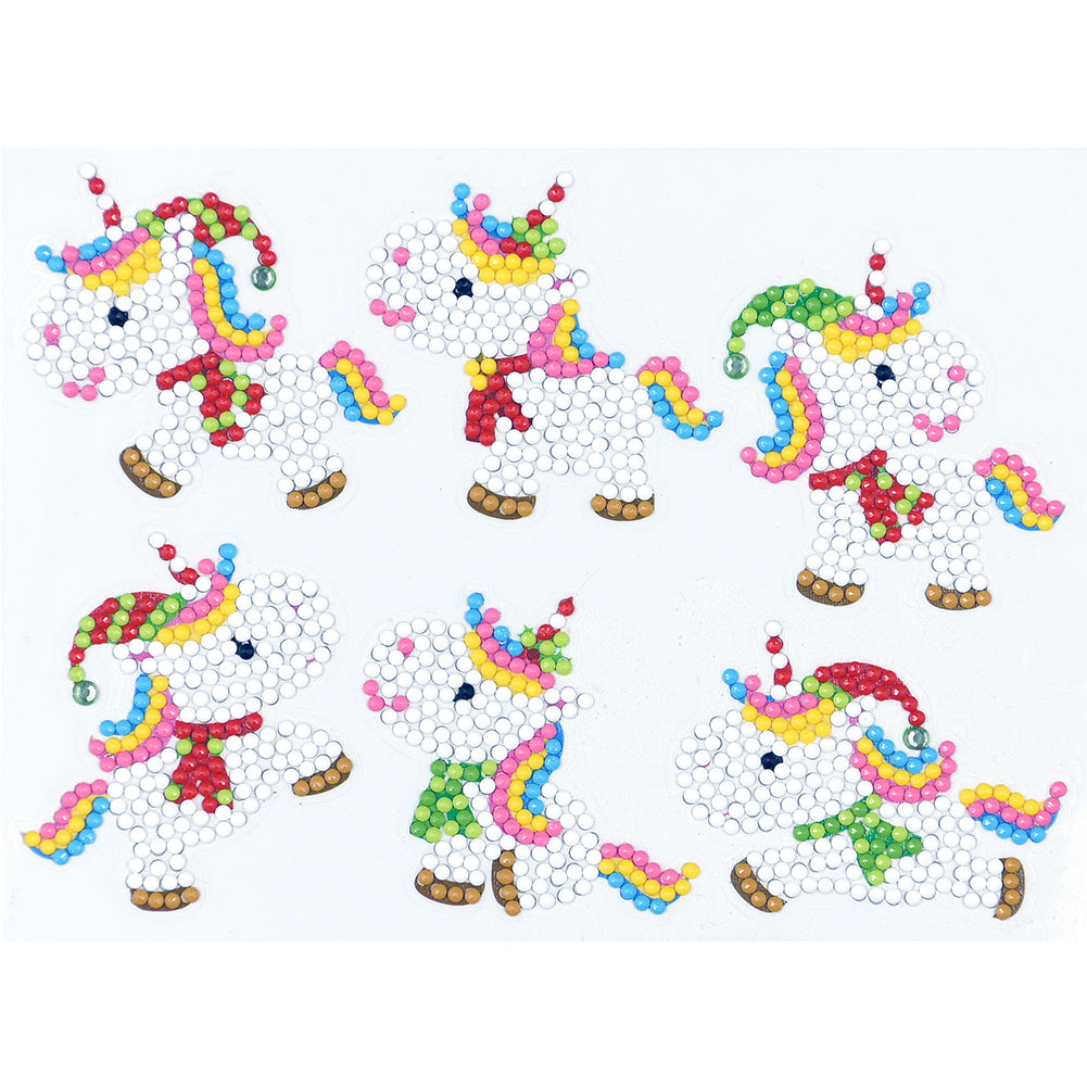 6pcs-Unicorn-Diamond Painting Free Stickers