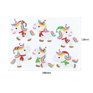 6pcs-Unicorn-Diamond Painting Free Stickers