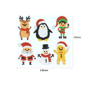 6pcs-Christmas-Diamond Painting Free Stickers