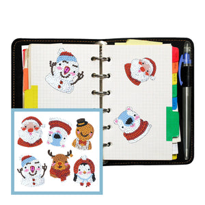 6pcs-Christmas-Diamond Painting Free Stickers