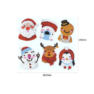 6pcs-Christmas-Diamond Painting Free Stickers