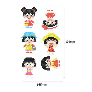 6pcs-Girl-Diamond Painting Free Stickers