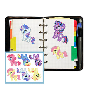 6pcs-Cartoon Horse-Diamond Painting Free Stickers