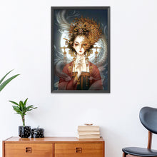 Load image into Gallery viewer, Half Face Makeup-11CT Stamped 3 Strands Cross Stitch-85x150cm
