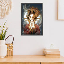 Load image into Gallery viewer, Half Face Makeup-11CT Stamped 3 Strands Cross Stitch-85x150cm
